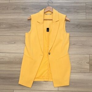 White House Black Market Yellow Sleeveless Vest